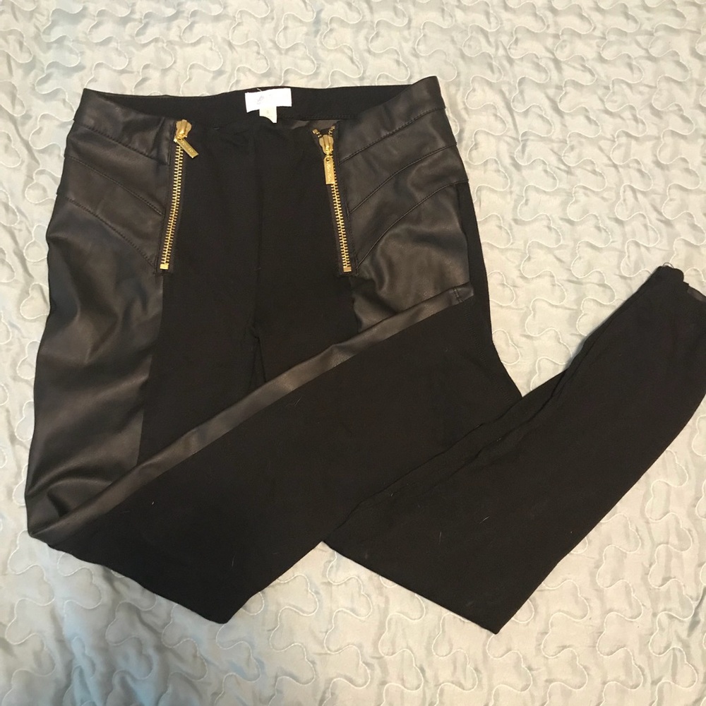 Bisou Bisou leather panel legging